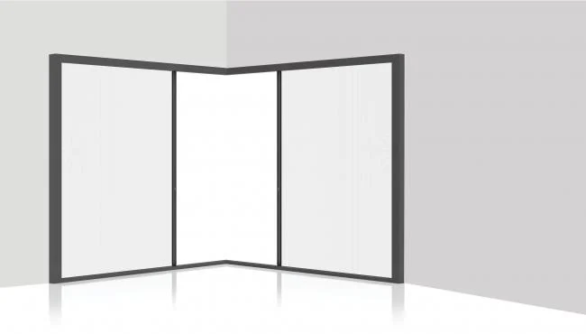 Centor zero post corner screen or shade.
