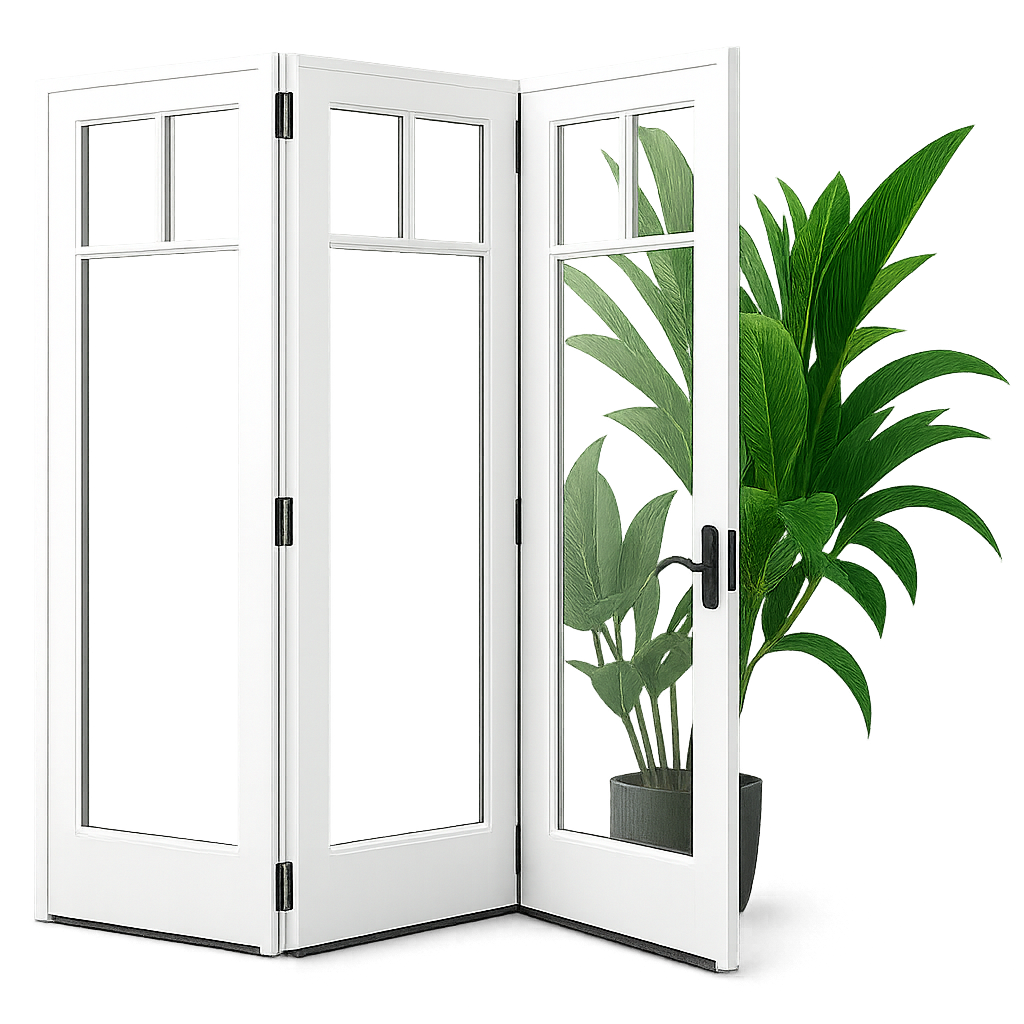 Bifolding door with plant