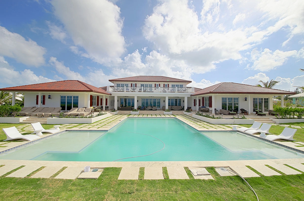Modern luxury home with thermally broken hurricane resistant glass doors.